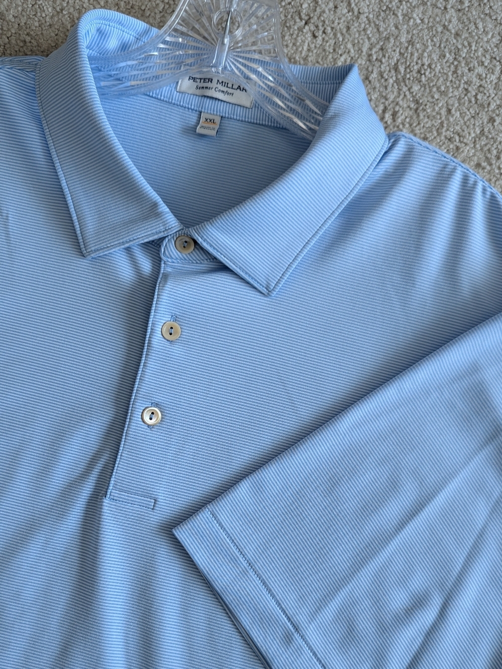 Peter Millar Men's Summer Comfort Performance Short Sleeve Golf Polo Blue Sz XXL